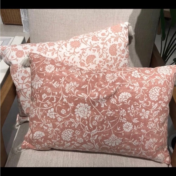 Floral-Printed Reversible Lumbar Throw Pillow in Rose/Cream by Threshold - Picture 6 of 6